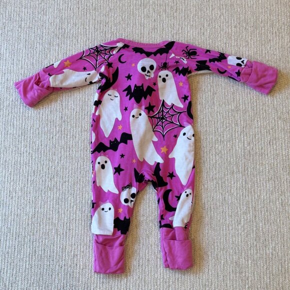Little Sleepies Zippy Pink Frightful Friends Bamboo Onesie Size Preemie - Picture 3 of 5